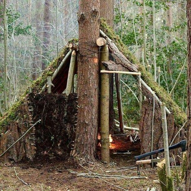 Discover 22 bushcraft shelter and forest survival shelter ideas | permanent bushcraft shelter, survival campsite, bushcraft bunker and more