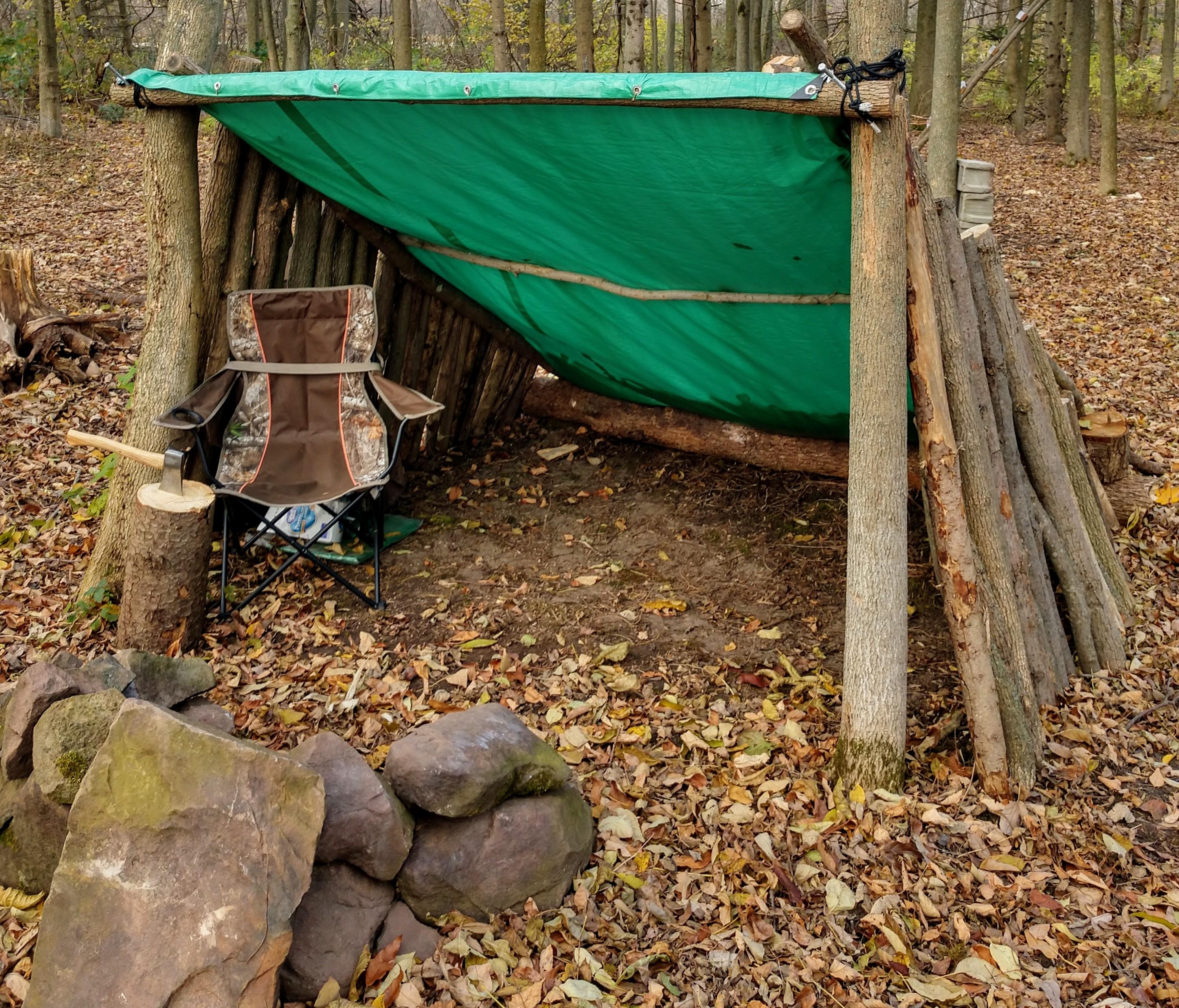 Another day, another one of my shelters ! Can't beat the basic design of a lean-to ! : r/Bushcraft