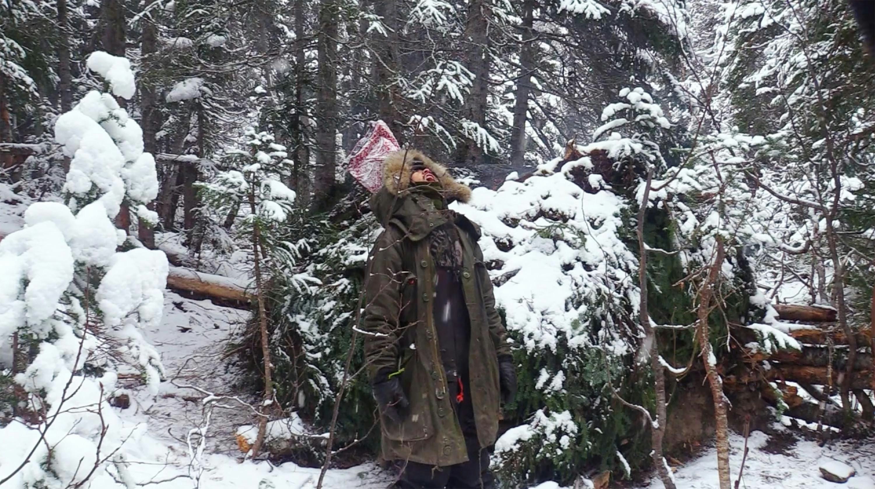 Teimojin Tan pictured outside of his structure.