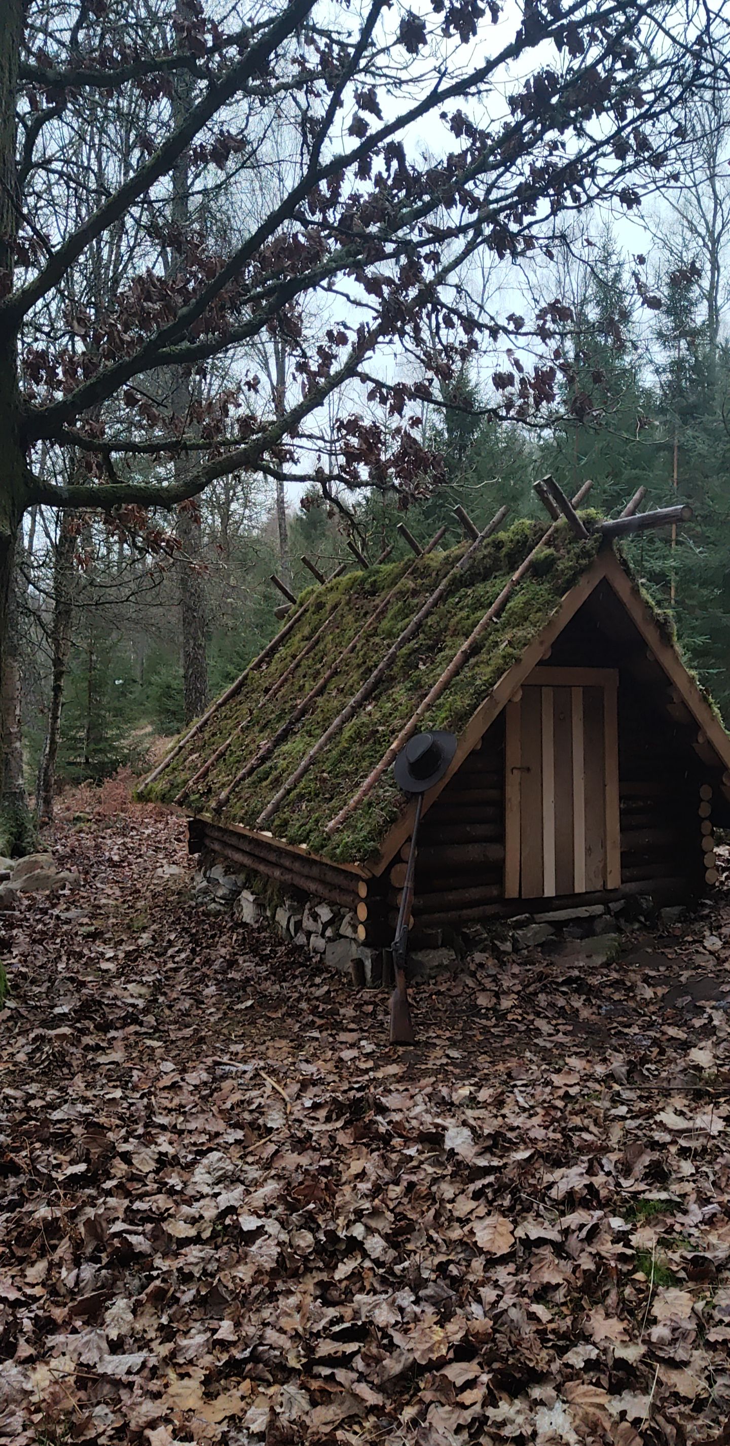 It's been a while since I last posted here, here's the log cabin me and my grandpa built on his and grandma's property. Started building about three years ago, and got the