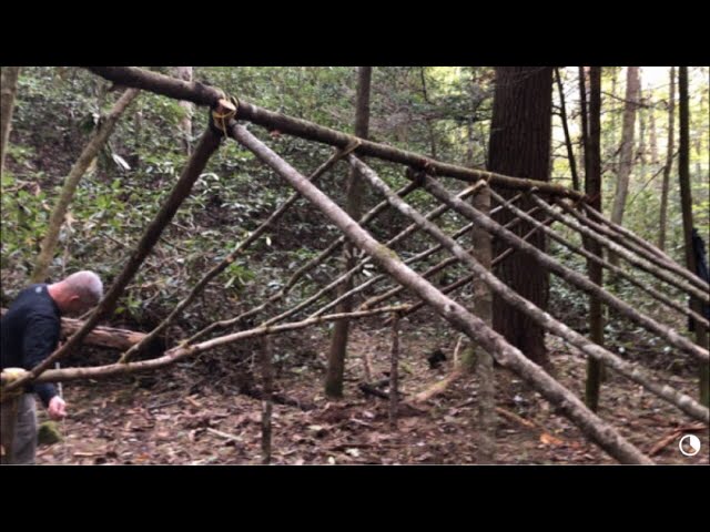 Really Fast Winter Shelter Building A-Frame Style.
